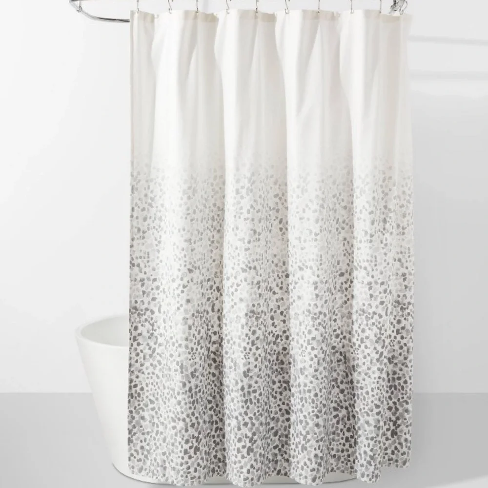 THRESHOLD NWT leopard glam shower curtain -ombré gray